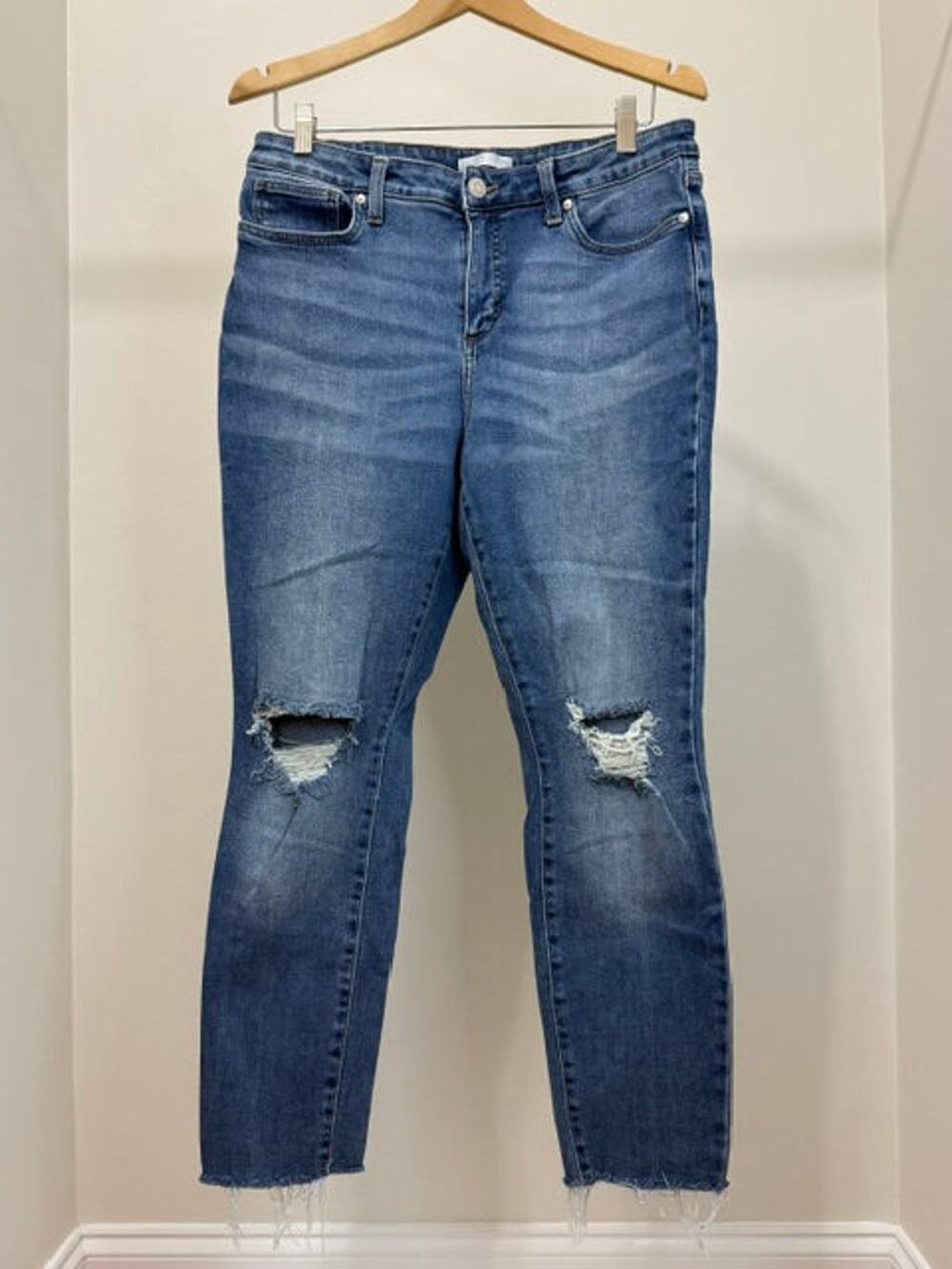 LC Lauren Conrad Skinny Jeans Distressed Raw Hem Sz14